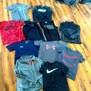 Boys Back to School Shirt Lot Med 10/12 Nike Under Armour